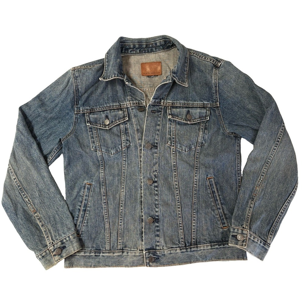 VTG Y2K Gap 1969 Denim Trucker Jacket Men Medium Blue Stonewash Jean Coat 2004